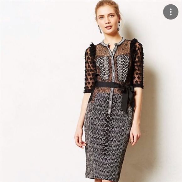 Byron Lars Beguile Multicolor Anthropologie Allusion Sheath Dress Size 2- New - Picture 1 of 16